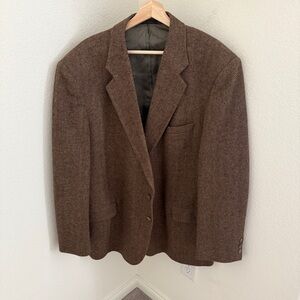 BARRINGTON vintage wool herringbone sport coat blazer brown size 48R